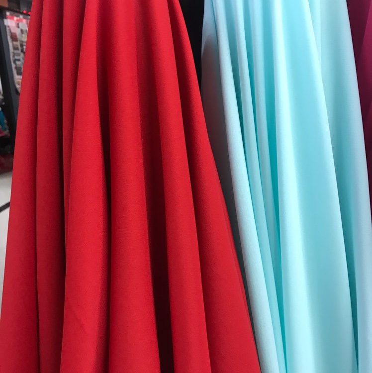 Carmine red and bright red nano crepe four-sided elastic Hanfu accessory handicraft fabric