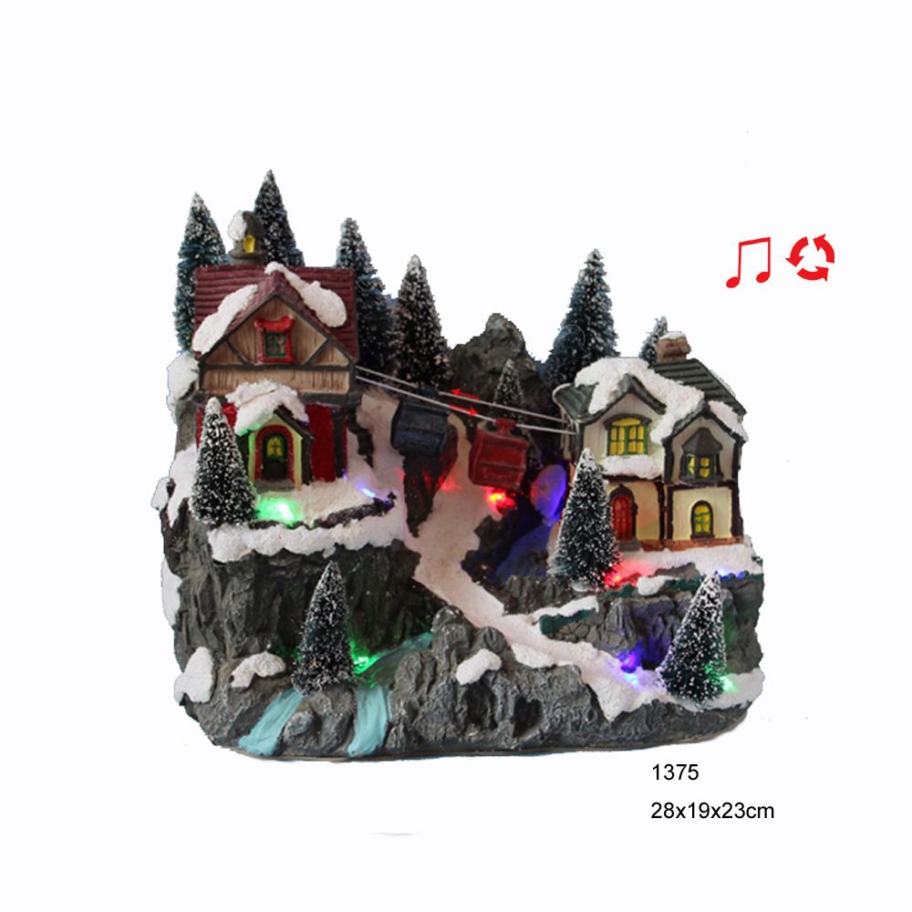 Factory direct sales of creative furniture, decorative resin, LED Christmas house ornaments, electric music handicrafts wholesale 2 detail image 4
