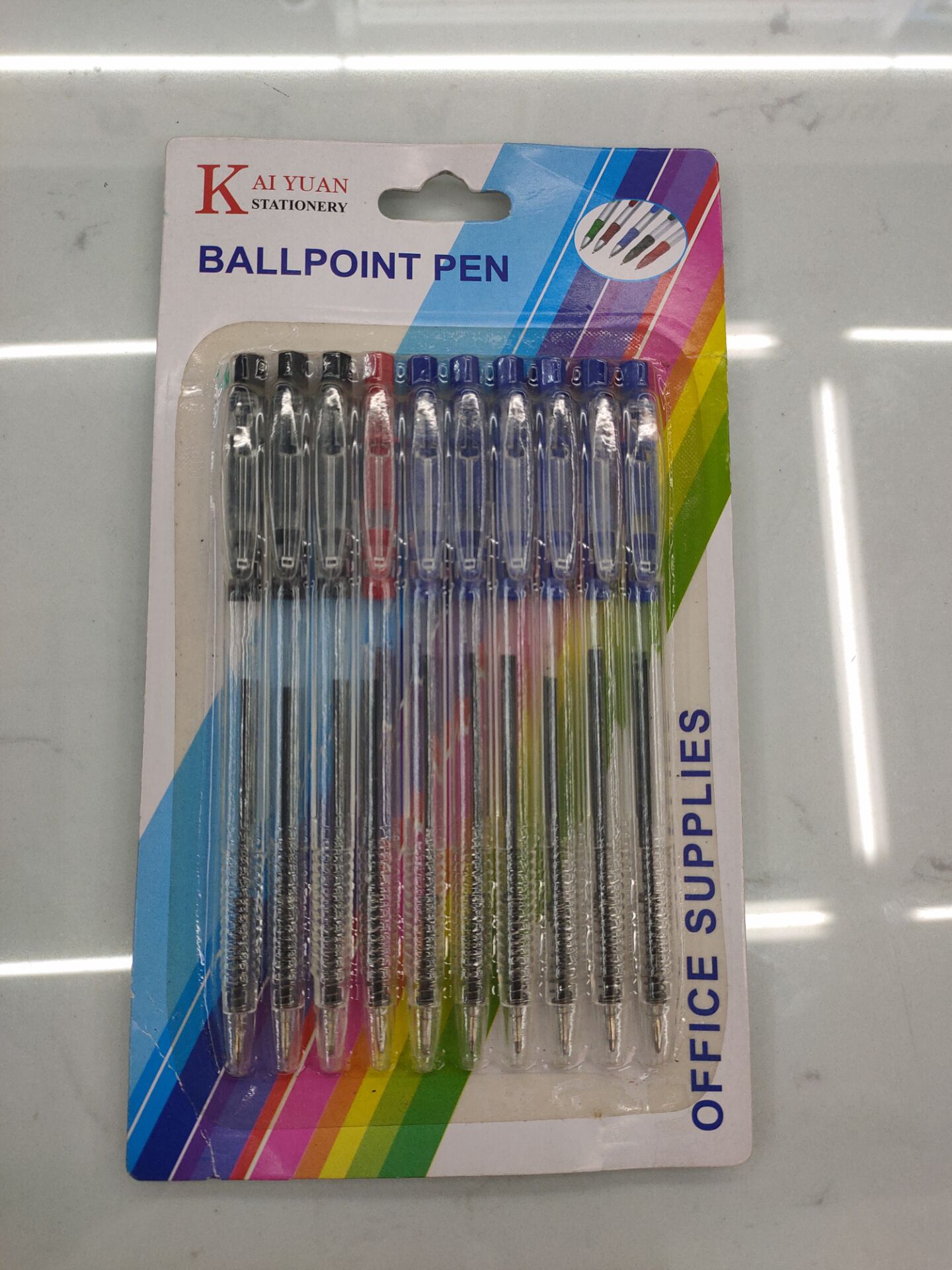 A set of 10 ballpoint pen clips