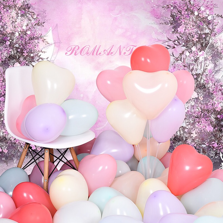 Macaron heart-shaped latex balloon