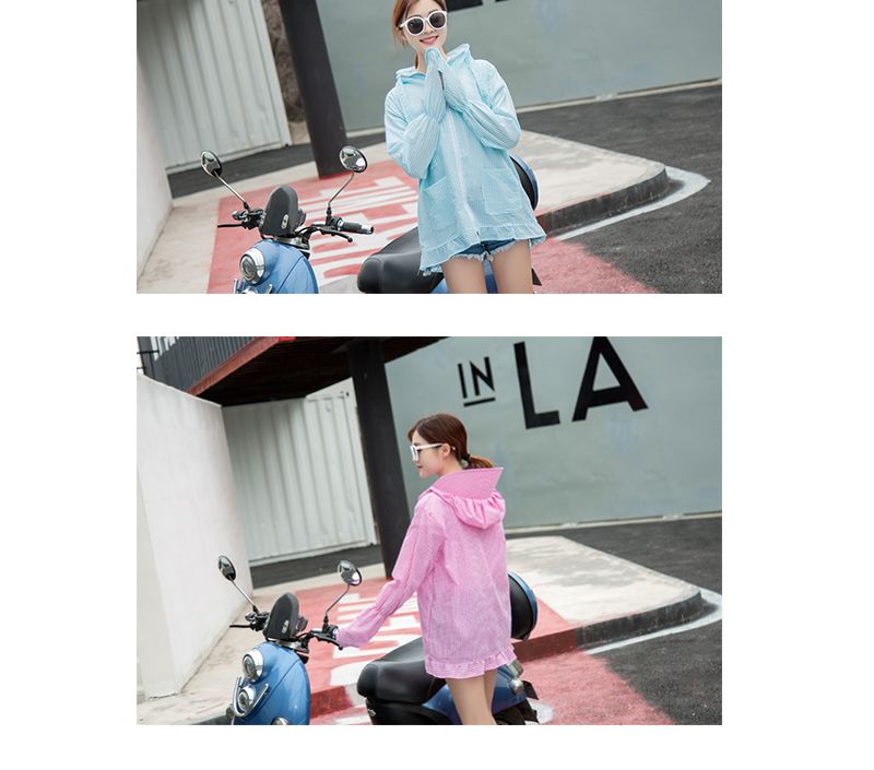 Terylene Seersucker Hooded Sunscreen undefined