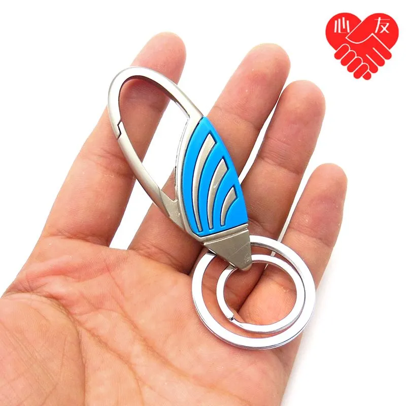 Large double-ring car keychain, creative modern and simple style key hook accessory, supermarket, street stall and department store supply detail image 4