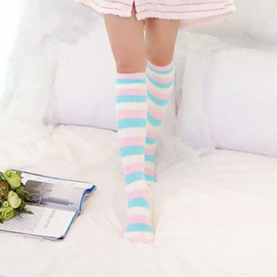 Women coral fleece long tube socks piles high tube socks