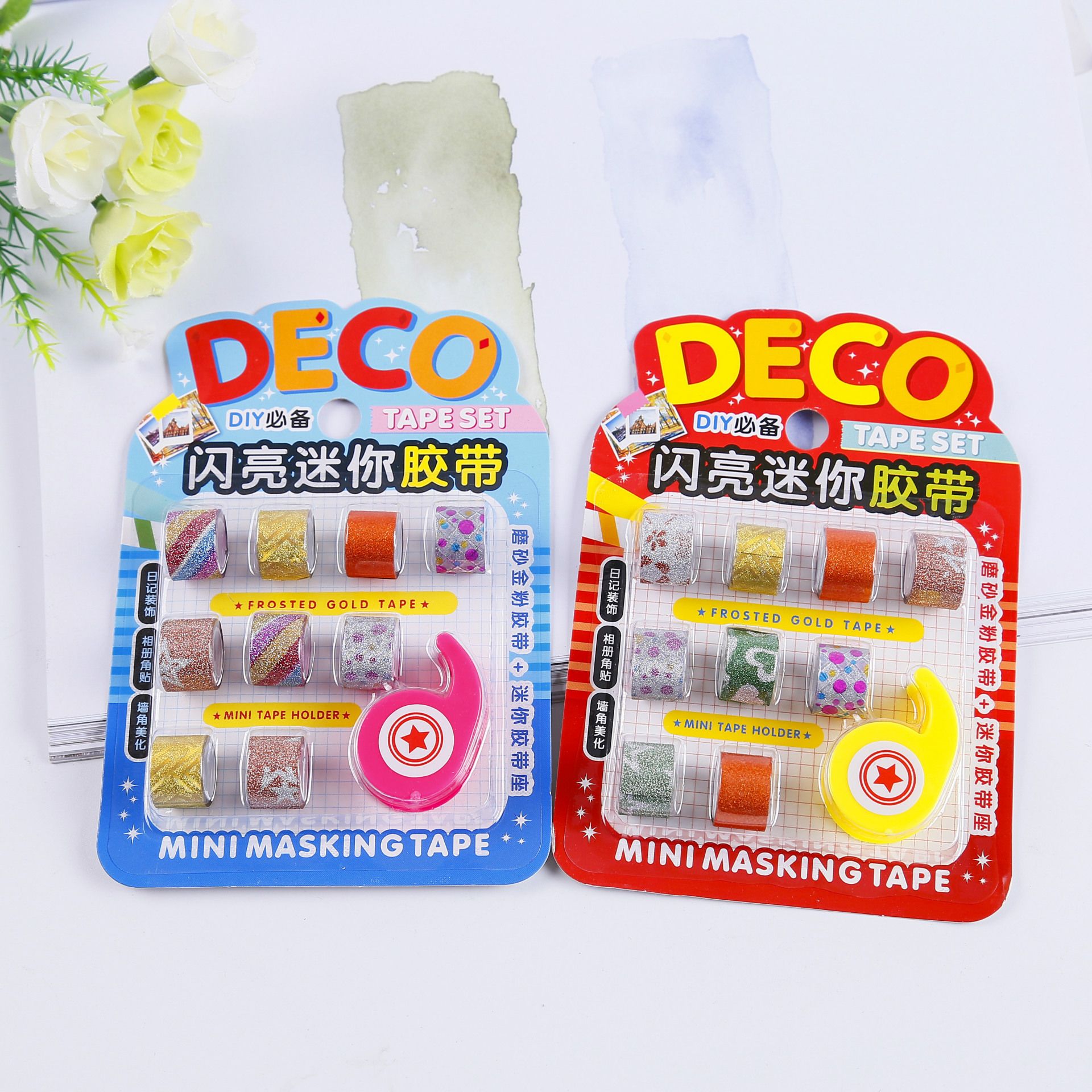 Amazon's best-selling mini gold onion tape card suction creative DIY decorative stickers and paper color tape cutter detail image 4