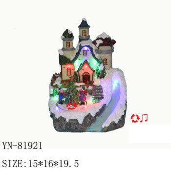 Factory direct sales of creative furniture, decorative resin, LED Christmas house ornaments, electric music handicrafts wholesale 2 detail image 2