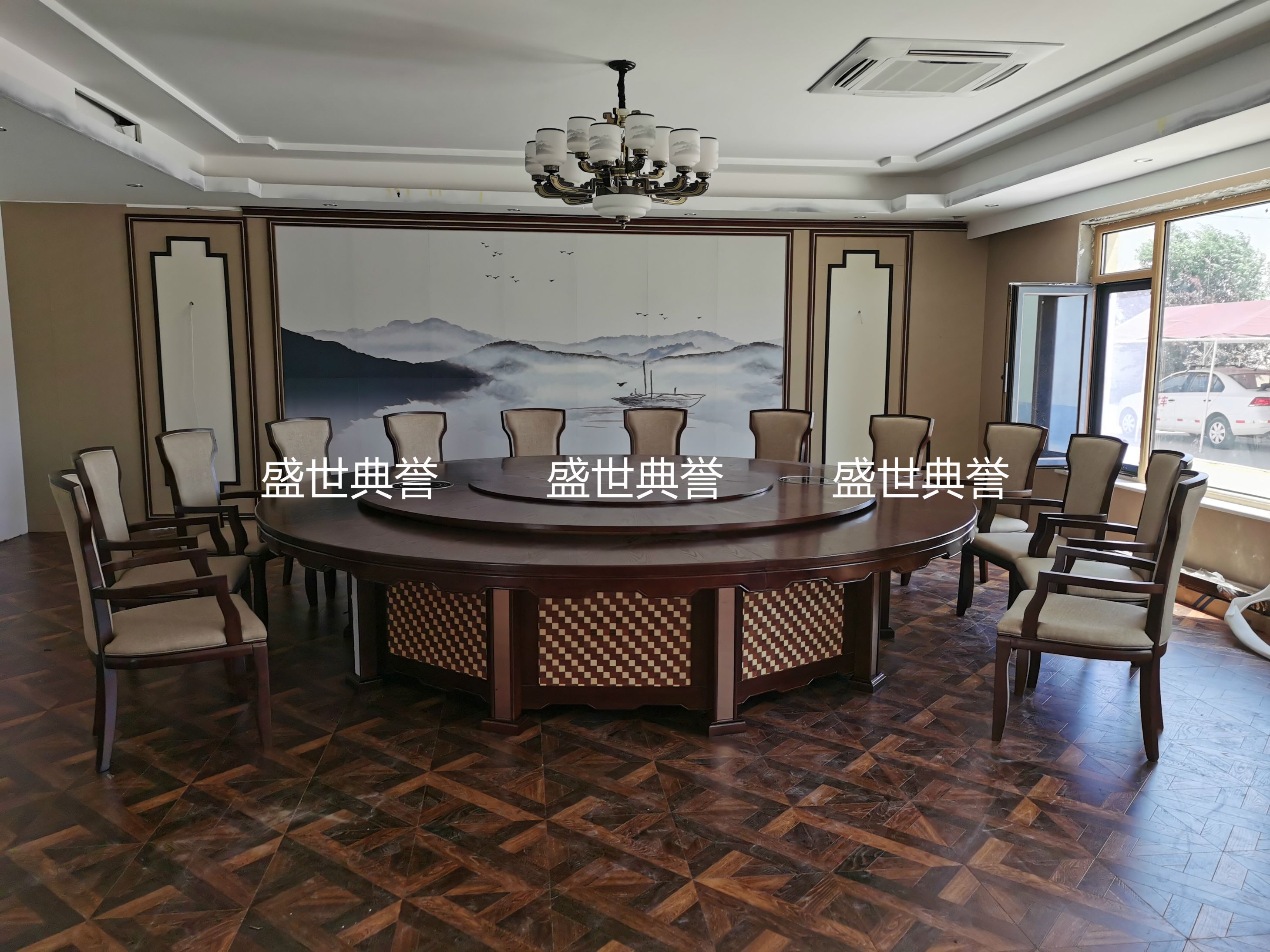 上海国际酒店实木家具定做 度假酒店包厢新中式实木餐椅 扶手椅子详情图5