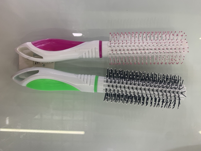 Color round roll comb hair comb roller comb hair styling pear flower inner buckle styling straight hair massage combing for men and women thumbnail