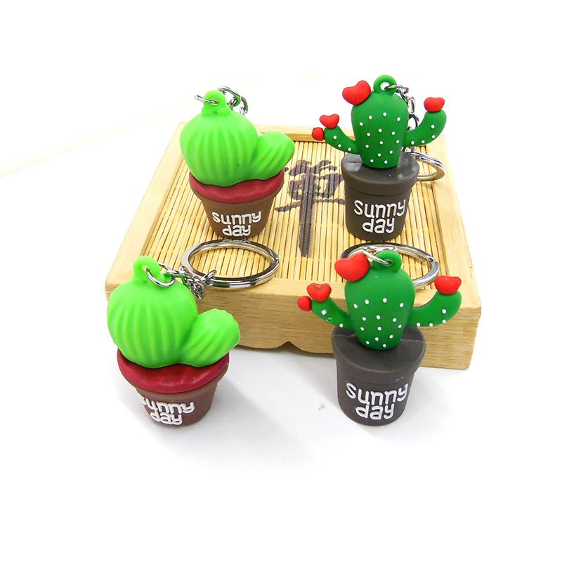 A popular cactus key chain pendant, a cute cartoon cactus bag accessory, and a novel gift pic 1