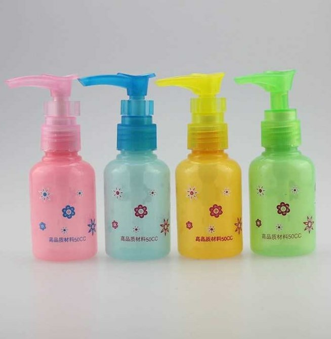 50 printed color pressure bottle, lotion bottle, hand sanitizer shower gel shampoo bottle