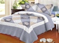 Three-piece set of color-blocked bed covers details Picture