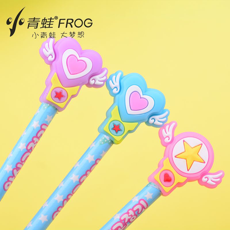 Little Frog pencil Cover cartoon Magic Wand shape pencil cap cover to extend pencil life 3055 thumbnail