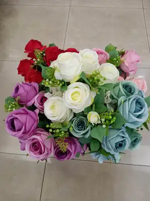 Living room simulation flower fake flower wholesale, wedding decoration, 11 fork Mei Suzhou wholesale thumbnail