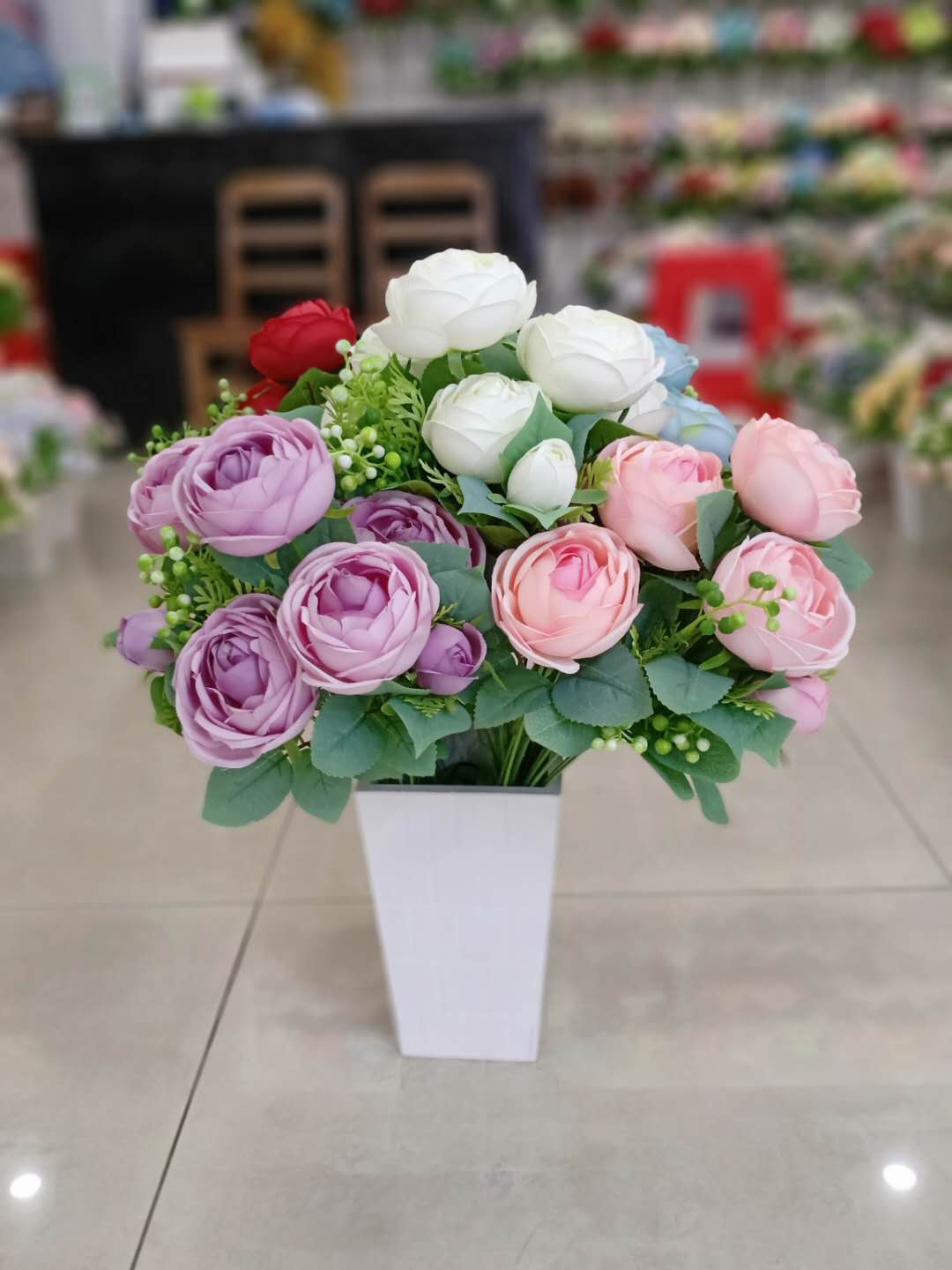 Wholesale of living room artificial flowers and fake flowers, wedding decoration, 11-fork Austin tea rose wholesale details Picture