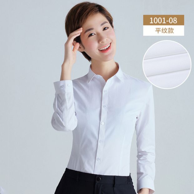 Factory direct customized processing of women's terylene business tooling long sleeve commuter blouse multi-color optional thumbnail