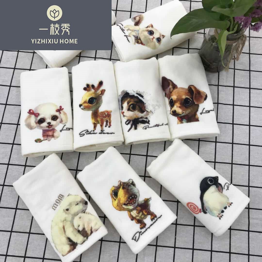 Yiwu Selection a show crystal love towel pure cotton children's towel 3D printed gauze absorbent children's towel thumbnail