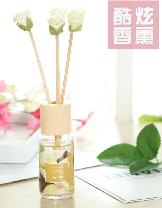 KUXUAN无火香薰精油干花藤条檀香熏香水除臭香薰瓶产品图