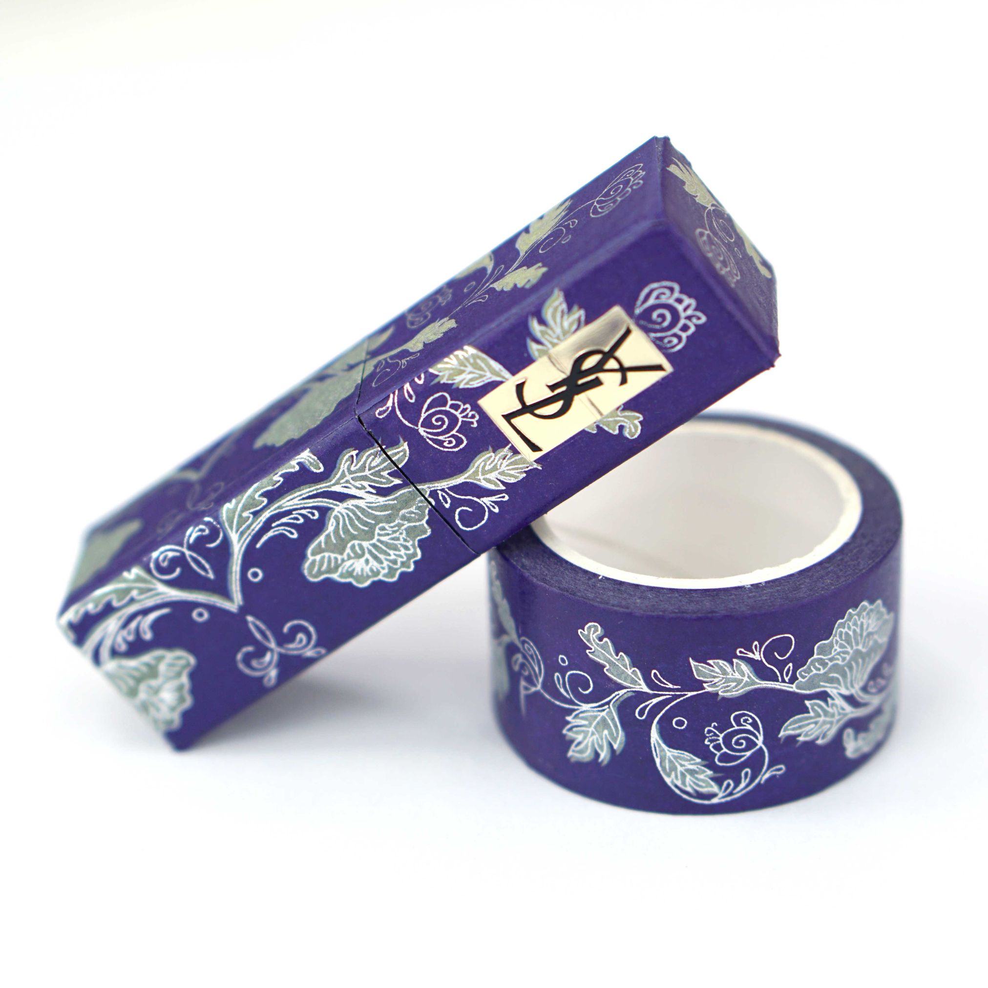 Chinese-style blue and white porcelain with gold foil and paper tape, retro-style silver foil decorative stickers for diaries and diaries, 2.5cm*7 meters detail image 5
