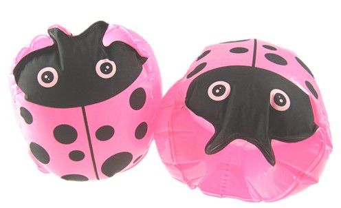 游泳装备 儿童可爱卡通甲壳虫游泳水袖 冲气囊 手臂圈保护圈粉色图