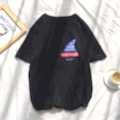 Black short-sleeved shirt for men details Picture