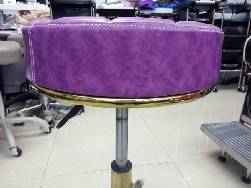 理发店长凳子美容凳子滑轮美容院专用旋转理发店升降圆凳子紫色详情图1
