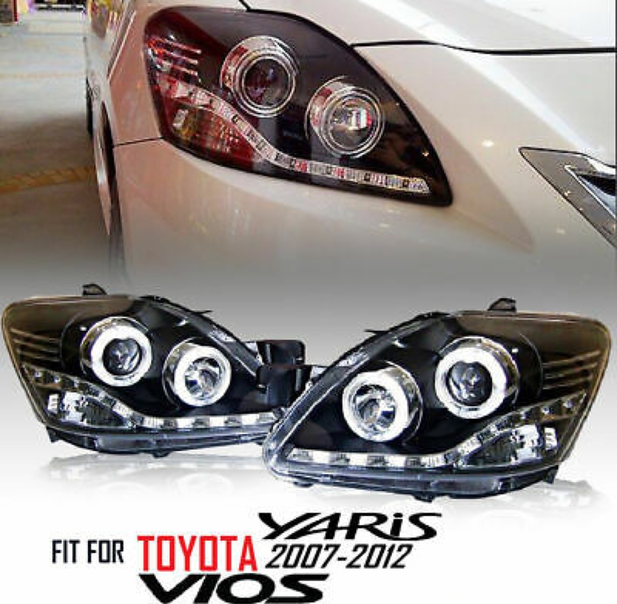 Headlights for cars full figure