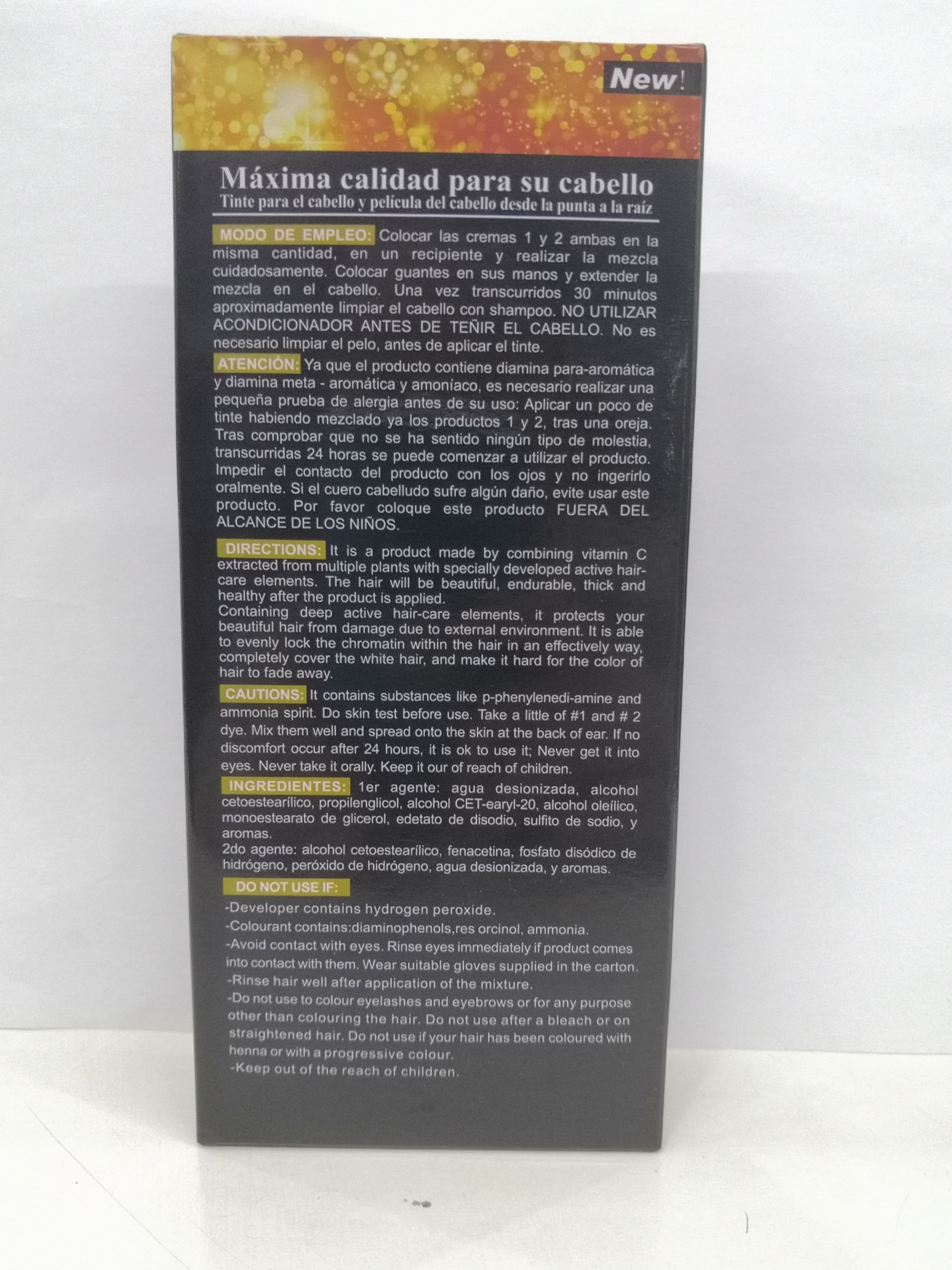60ml*2 black box REMUJAS hair color cream Golden Yellow Specification drawing