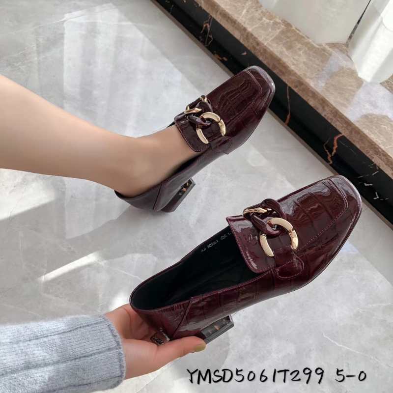Soft leather work shoes for women summer 2020 new Versatile middle heel high heel stiletto heel pointed single shoe black 13 thumbnail