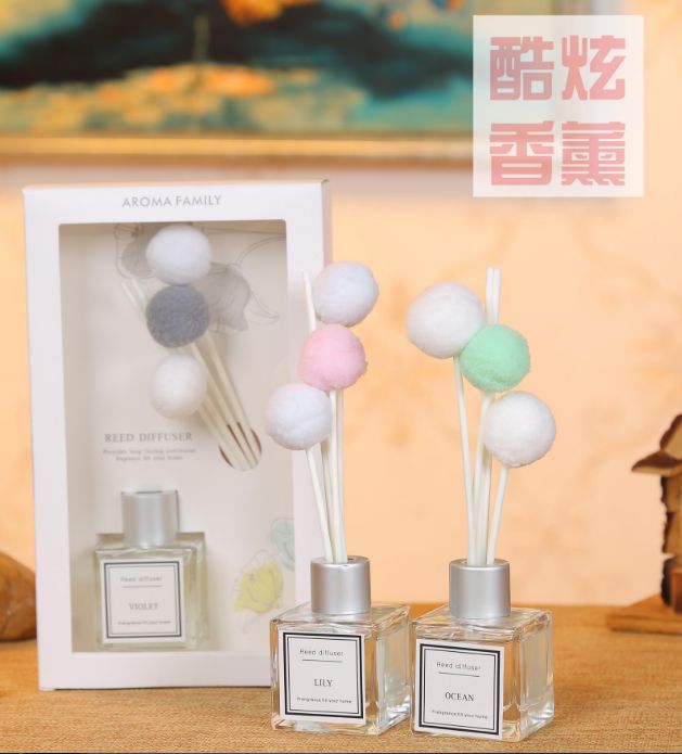 爆款无火香薰精油套装 立式藤条香薰空气清新剂汽车香水