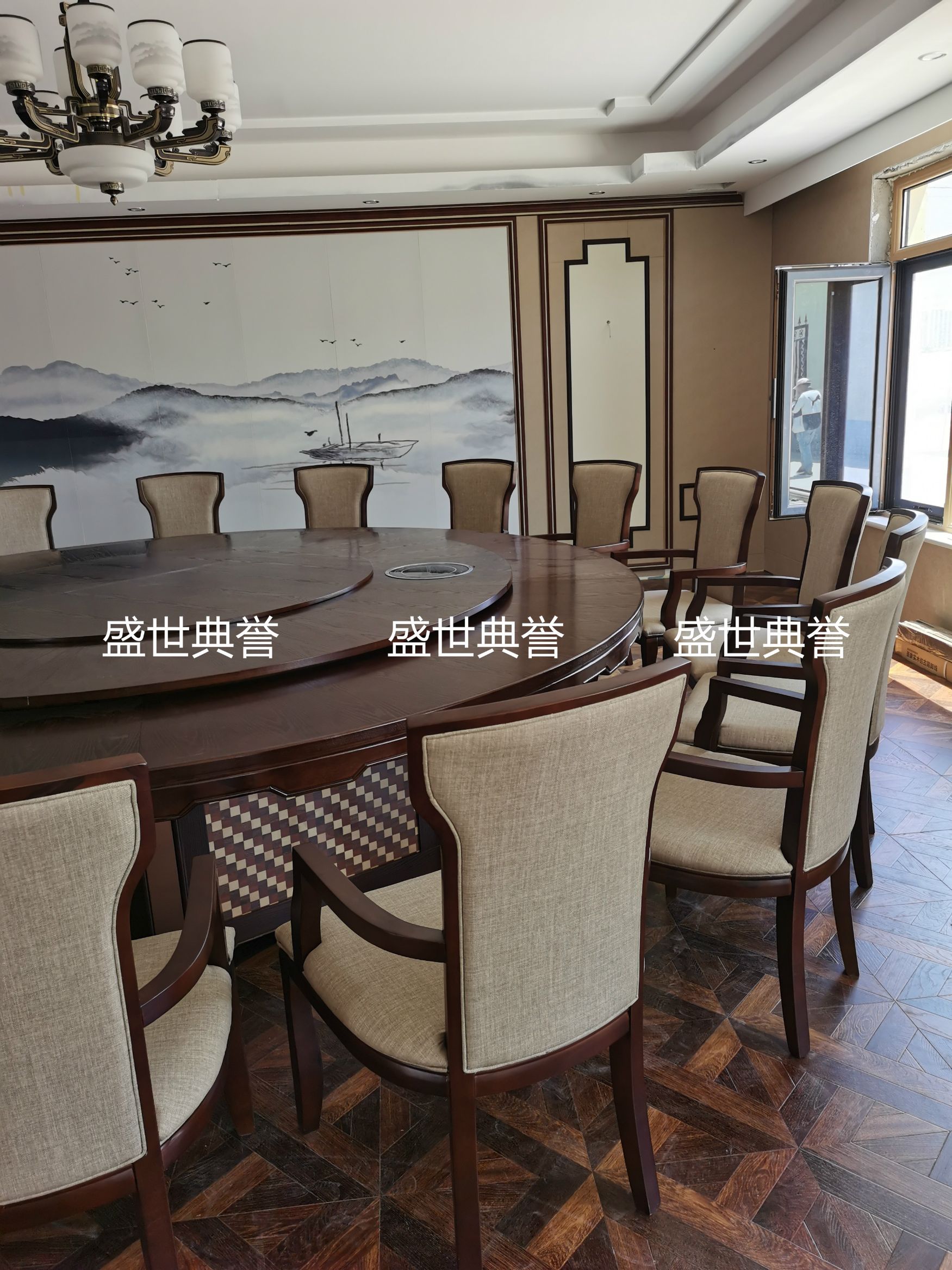 上海国际酒店实木家具定做 度假酒店包厢新中式实木餐椅 扶手椅子详情图4