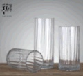 Nordic light luxury natural mouth vertical striped transparent glass vase, creative flower arrangement decorative item for living room model room, factory direct sales and wholesale details Picture