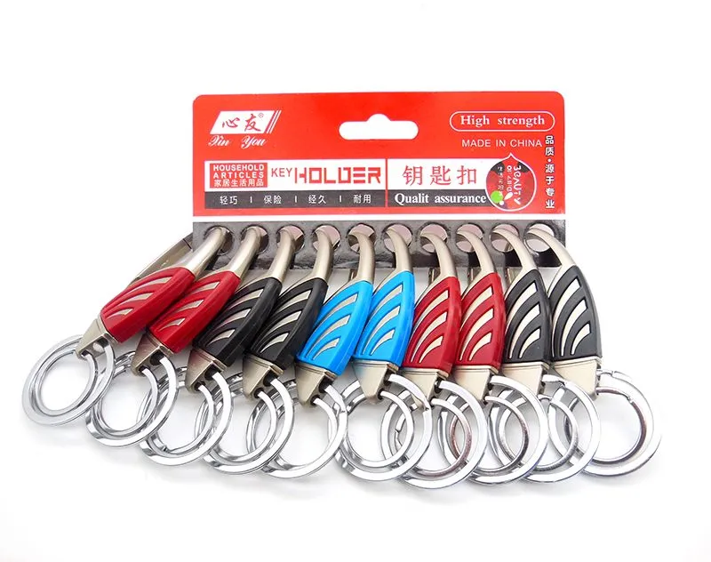 Large double-ring car keychain, creative modern and simple style key hook accessory, supermarket, street stall and department store supply detail image 5