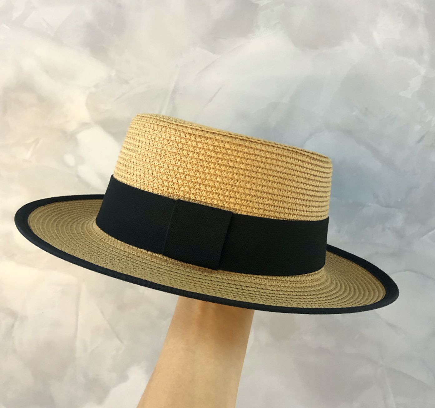 Yiwu Good English style straw hat khaki /KK203645/38380 full figure