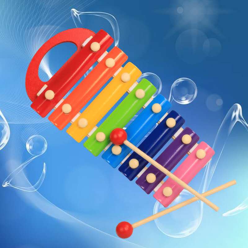 The hand-held eight-tone musical instrument is a toy for early education and music perception cultivation for infants and toddlers
