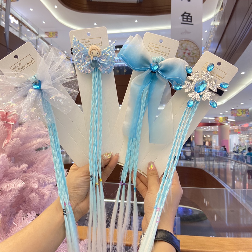 Cute children's wig, hair clip, hair rope braiding
