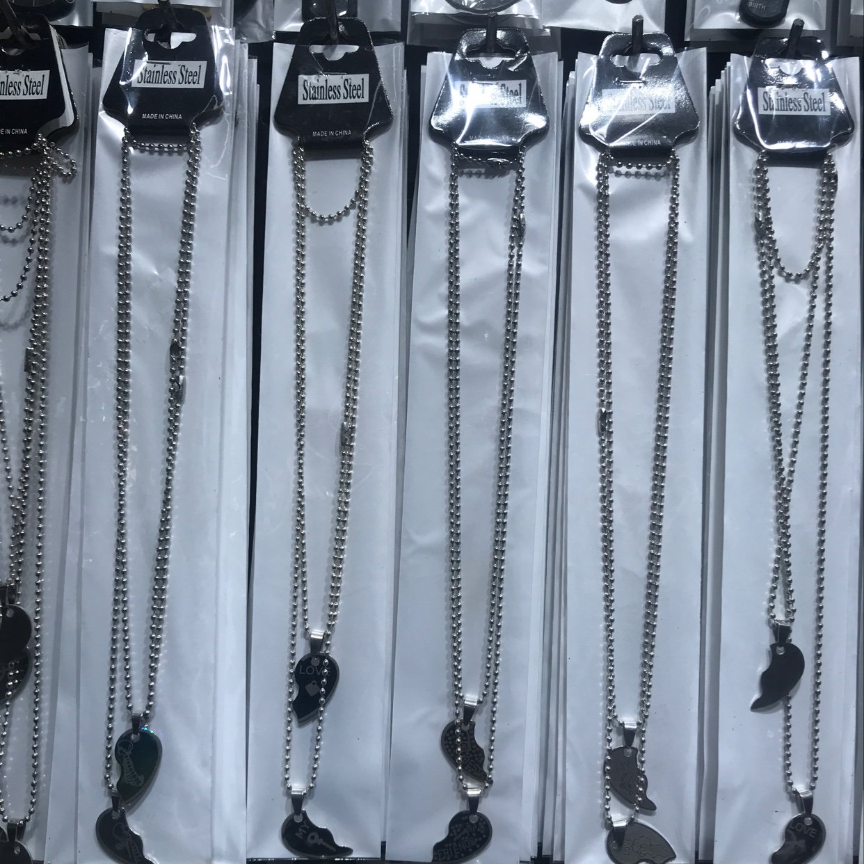 Stainless steel couple necklaces