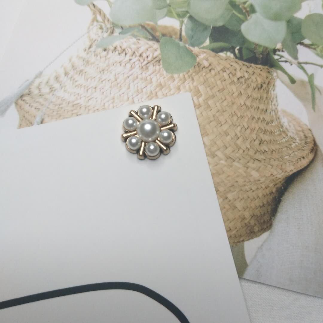 Korean version pearl flower DIY headwear, earrings, lace bow tie accessories, zinc alloy 100ps per pack