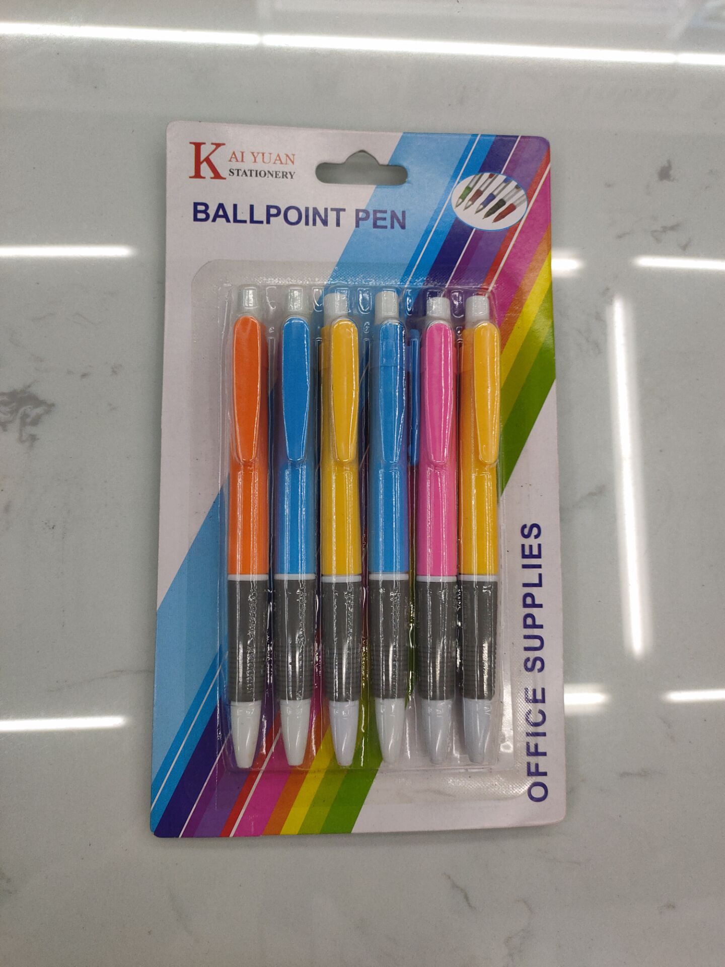 Six ballpoint pens
