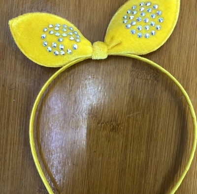 Korean Velvet Gold Bow Iron Drill Hair Hoop Harbor Chen Jewelry