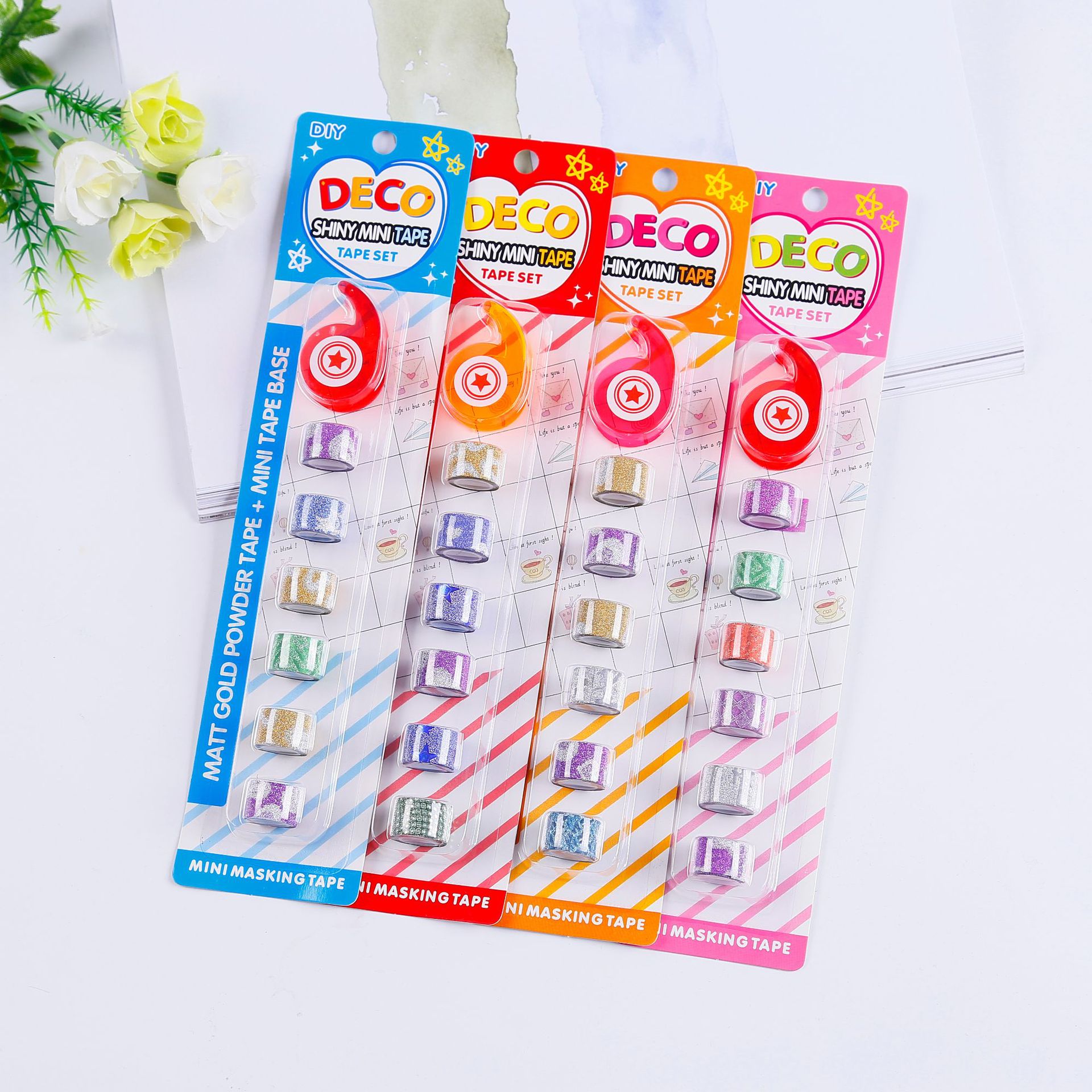 Amazon's best-selling mini gold onion tape card suction creative DIY decorative stickers and paper color tape cutter detail image 5