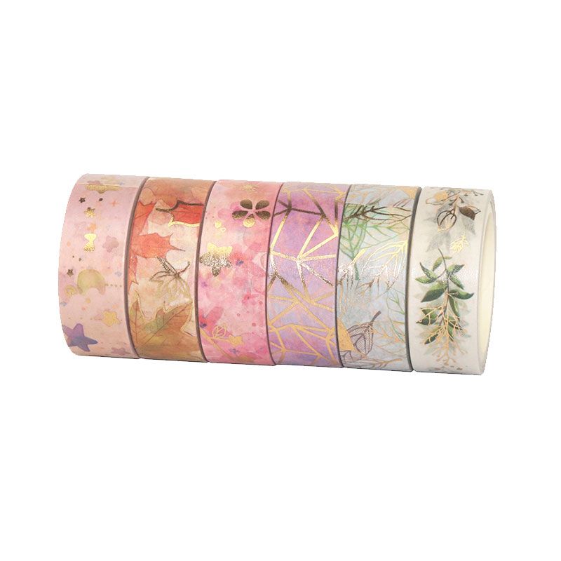 6-roll flower gilding and paper tape floral, fresh and dreamy diy planner sticker frame decoration tape Application Scenario