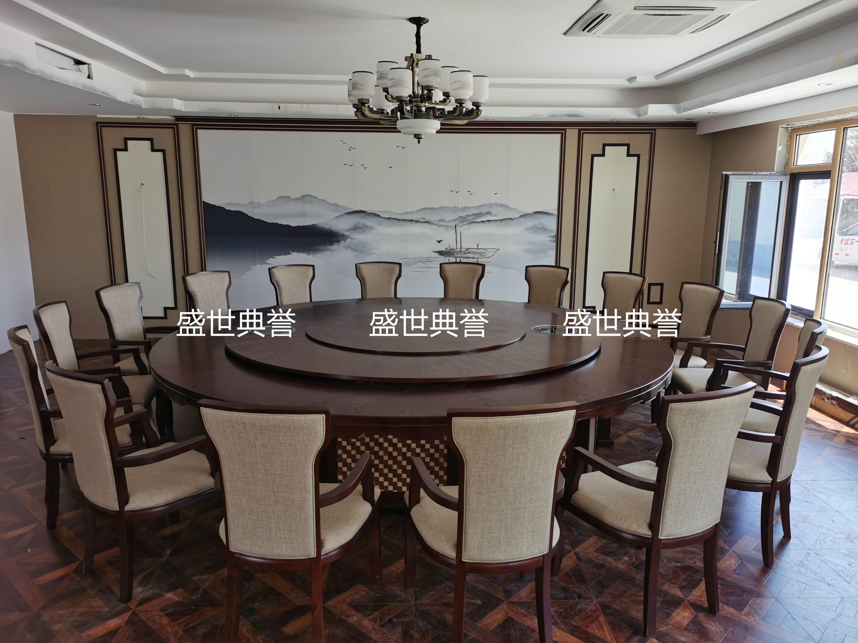 上海国际酒店实木家具定做 度假酒店包厢新中式实木餐椅 扶手椅子详情图8