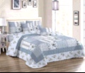 Three-piece set of color-blocked bed covers undefined
