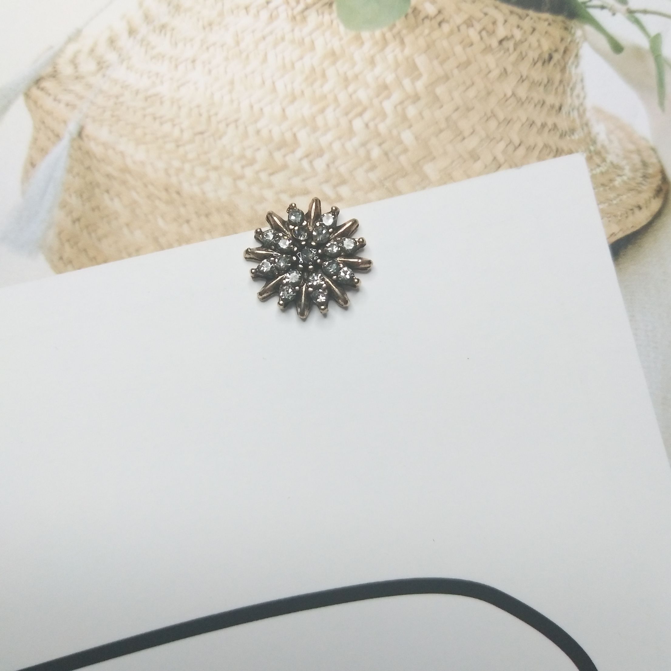 Korean-style small snowflake dot diamond headwear and earrings accessories, zinc alloy 100PS per pack detail image 4