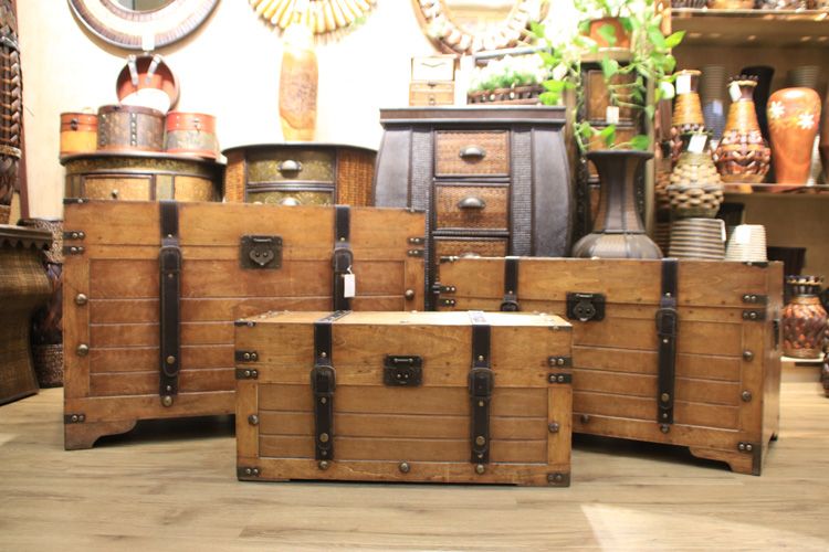 Vintage wooden box Storage box for photography props thumbnail