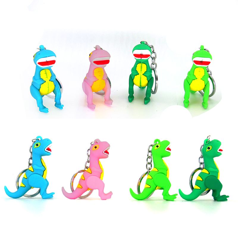 The popular Tyrannosaurus rex keychain pendant, PVC soft rubber dinosaur toy key buckle, comes with a children's gift detail image 1