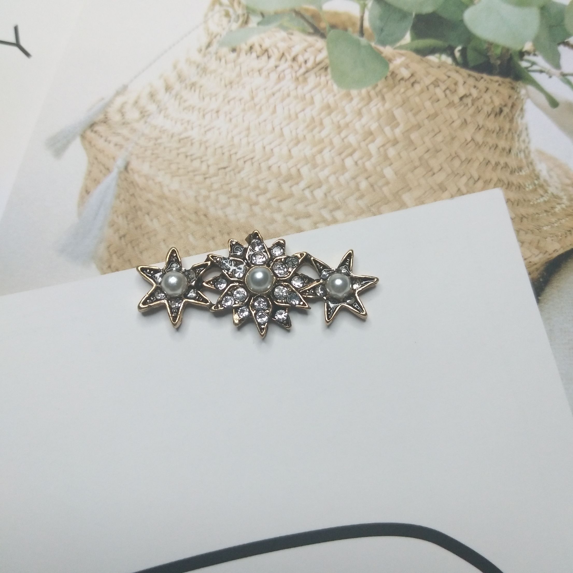 Korean version five-star headwear, earrings and accessories DIY package 100ps/ zinc alloy package