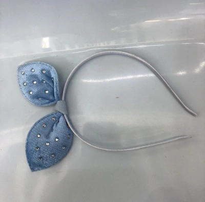 Korean Velvet Lake Blue Bow Iron Drill Hair Hoop Harbor Chen Jewelry
