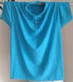 Blue short-sleeved shirt for men details Picture