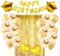 跨境热卖玫瑰金气球生日套装聚会派对用品玫瑰金气球雨丝装饰套装详情图5