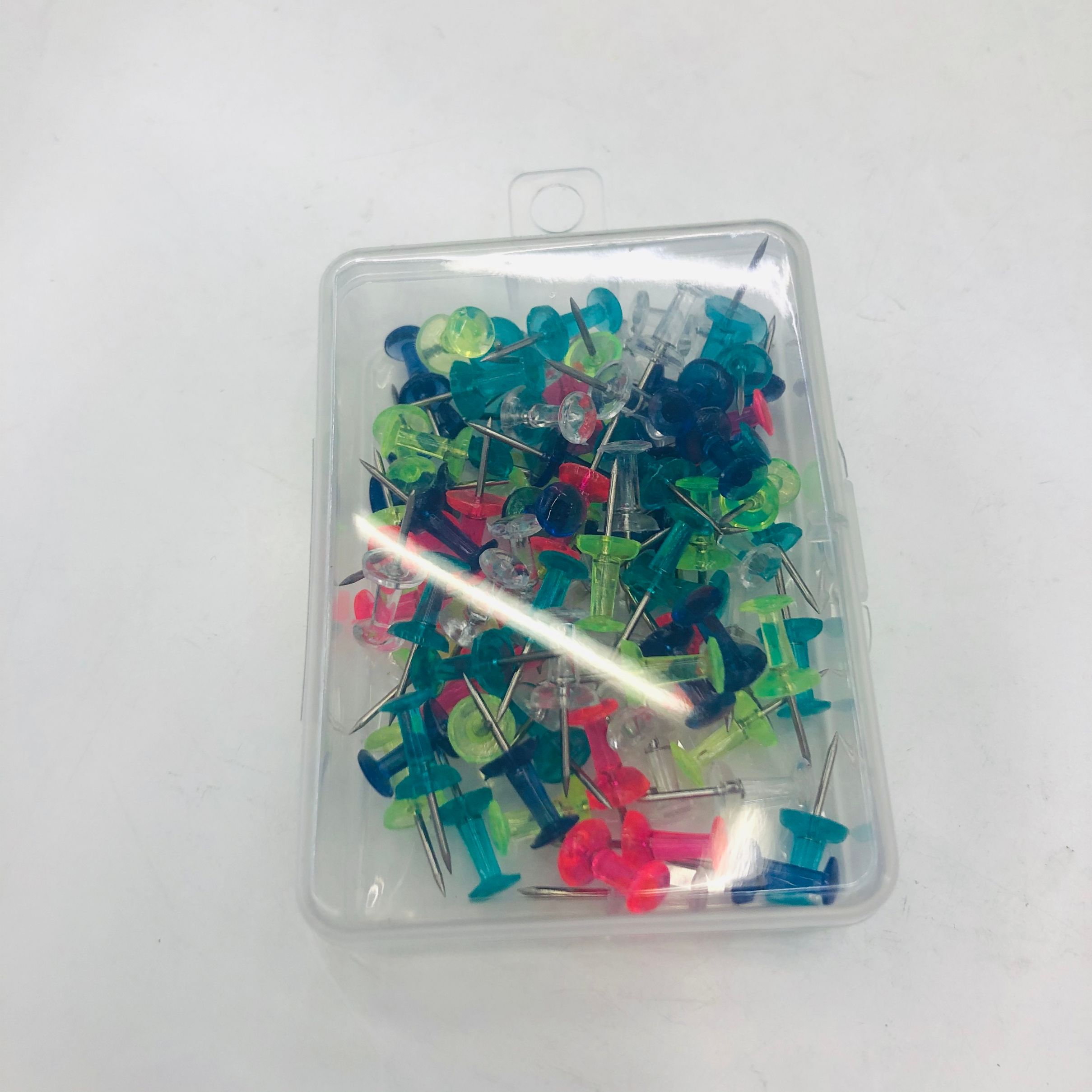Colored transparent I-nails for small hanging boxes